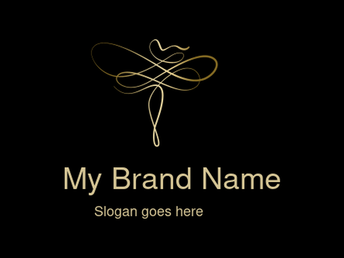 Elegant Golden Swirling Butterfly Logo Design for Luxury Home Decor and High-End Event Planning Services